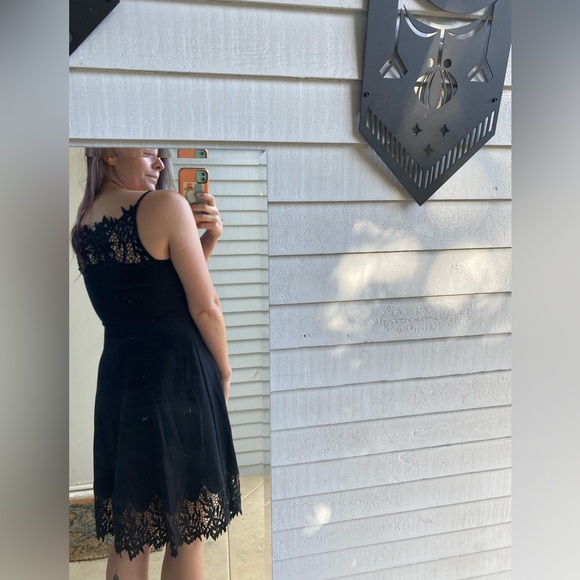 Free People Black Dress with crochet detailing - Picture 3 of 7